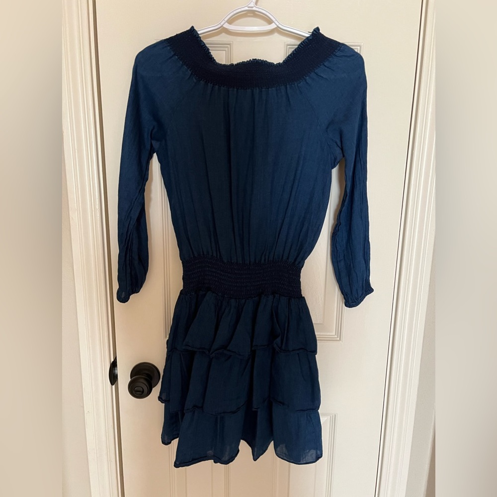 Michael Michael Kors long sleeve off the shoulders denim dress in XS